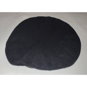 VTG Black Wool French Beret Tam Hat Cap 7 3/4 Coquette Military Parisian Retro